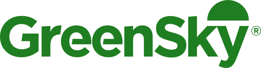 GreenSky logo in green text with a partial green semicircle over the "y," representing flexible finance options for customers.